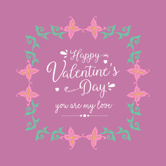 Fototapeta na wymiar Unique shape leaf and floral frame, isolated on an elegant magenta background, for happy valentine greeting card template design. Vector