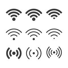 Set of various signal indicator. Wireless signal icon and symbol collection.