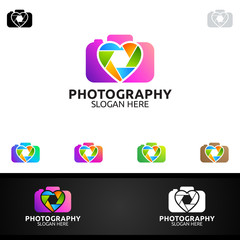 Abstract Camera Photography Logo Icon Vector Design Template