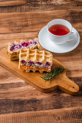 手作りワッフル Waffles of Dutch, French and Belgian foods