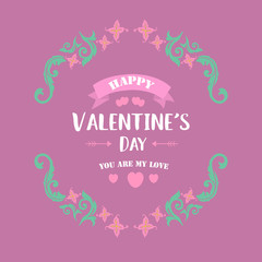 Unique Shape pattern of leaf and floral, for elegant happy valentine poster design. Vector
