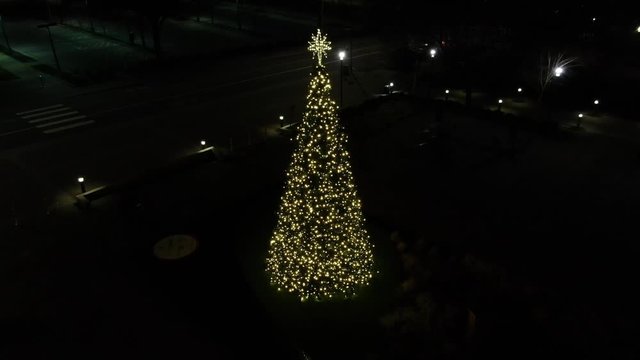Aerial Orbit of Christmas Tree