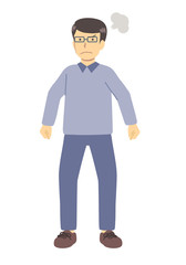  メガネをかけた怒る男性