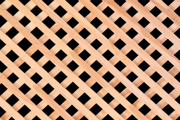 texture of slat wall iWood battens solated on black background with clipping path