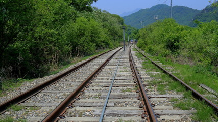 Fototapeta premium 철로가 보이는 풍경