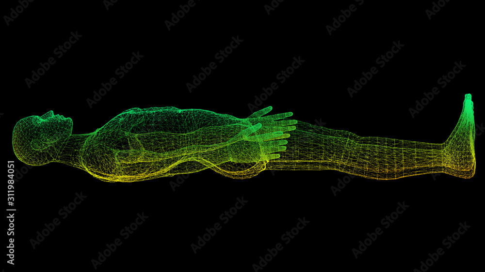Aufkleber futuristic head up display motion element virtual biomedical holographic human body scan neurologica