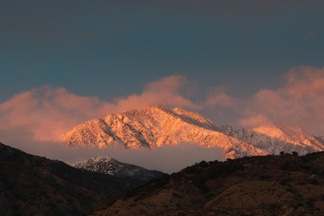 San Gabriel Mountains after a winter snowfall 