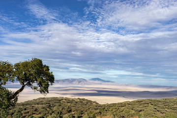 Fototapeta na wymiar View to the west from the rim of Ngorogoro Crater, Tanzania