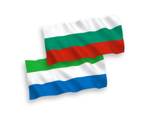 Flags of Sierra Leone and Bulgaria on a white background
