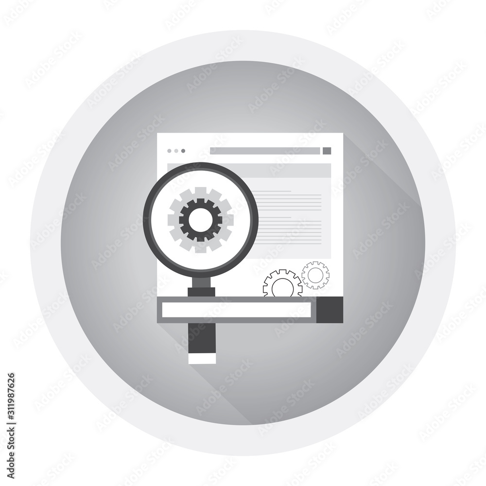 Aufkleber search engine optimization and web analytics elements. black and white icon