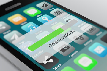 Downloading Process on Smart Phone Screen