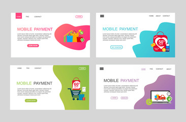 Modern flat design concept mobile payment for website and mobile website. Landing page template. Easy to edit and customize. Vector illustration