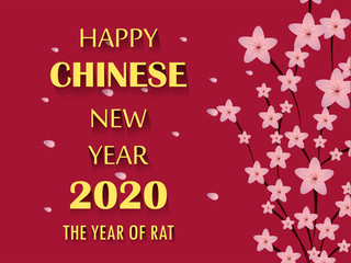 easy to edit vector illustration of Happy Chinese New Year greeting background