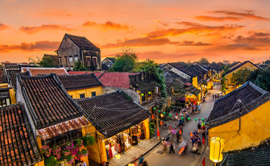 Hoi An ancient town which is a very famous destination for tourists. - obrazy, fototapety, plakaty