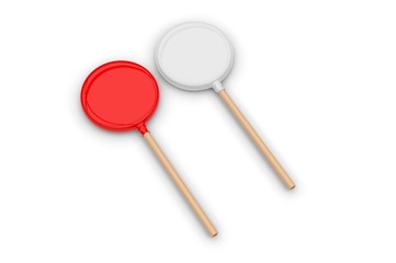 Blank lollipop packaging for branding, 3d render illustration,