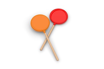 Blank lollipop packaging for branding, 3d render illustration,