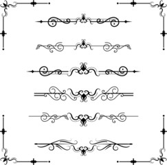 Text separator decoratice divider book typography ornament design elements vintage dividing shapes Border illustration