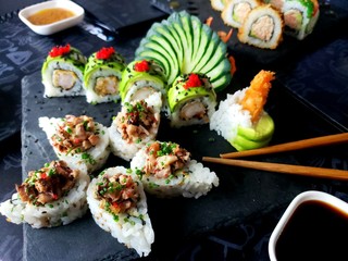 Sushi traditional food from Japan, Asia