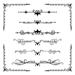 Text separator decoratice divider book typography ornament design elements vintage dividing shapes...