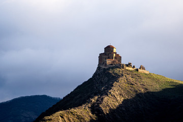 View of Jvari Monastery in the morning , Unesco sites in Mtskheta , Georgia