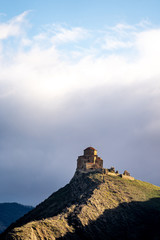 View of Jvari Monastery in the morning , Unesco sites in Mtskheta , Georgia