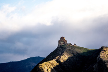 View of Jvari Monastery in the morning , Unesco sites in Mtskheta , Georgia