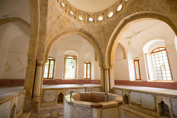 Thermal baths of the Beiteddine Palace,  a 19th-century palace in Beiteddine, Lebanon - June, 2019