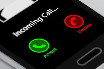 Smartphone with Incoming Call on Display