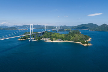 馬島と来島海峡（しまなみ海道） 空撮