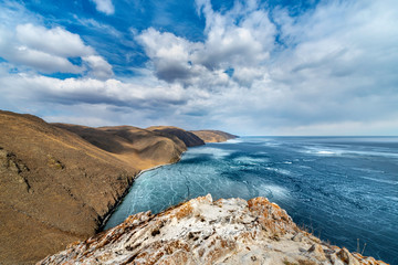 Winter shore of Lake Baikal