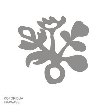 Vector monochrome icon with Koforidua Frawase