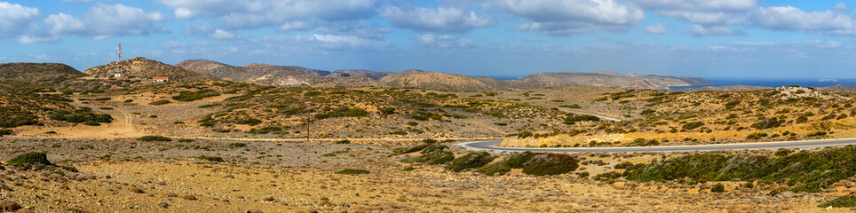 View of the bay, road and mountains from a height