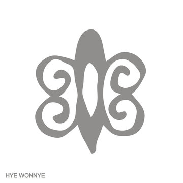 Vector monochrome icon with Hye Wonnye