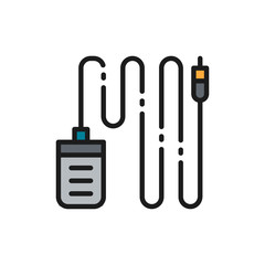 Foot pedal for tattoo machine flat color line icon.