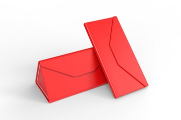Blank Folding Triangle Magnetic Hard Case Box for Sunglasses for branding design. 3d render illustration.