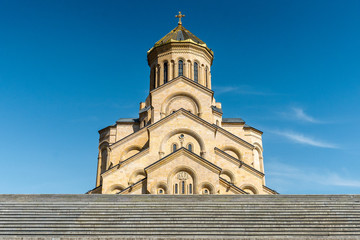 Fototapeta na wymiar Holy Trinity Cathedral of Tbilisi in the afternoon , Tbilisi , Georgia