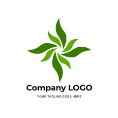 abstract green logo for company and business