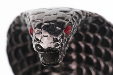 silver cobra head isolated on white background