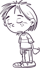 Shy child, vector illustration