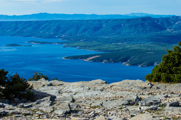 Fototapeta na wymiar Shores of Hvar island in Coratia, Europe - view from Brac island