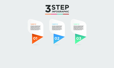 3 step infographic element. Business concept with three options and number, steps or processes. data visualization. Vector illustration.