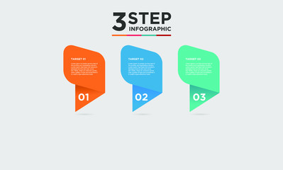 3 step infographic element. Business concept with three options and number, steps or processes. data visualization. Vector illustration.