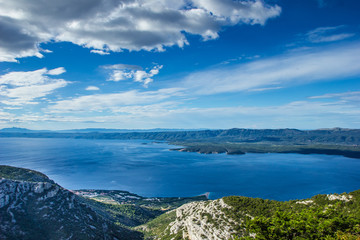 Fototapeta na wymiar Shores of Hvar and Brac island in Croatia, Europe