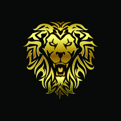 lion head logo with a hidden sexy female silhouette
