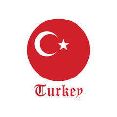 Turkey flag icon vector