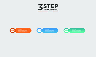3 step infographic element. Business concept with three options and number, steps or processes. data visualization. Vector illustration.