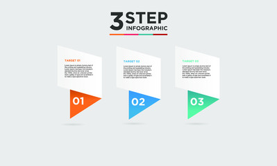 3 step infographic element. Business concept with three options and number, steps or processes. data visualization. Vector illustration.