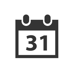 31 calendar icon vector illustration for website and graphic design symbol