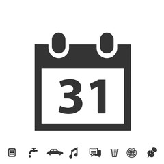 31 calendar icon vector illustration for website and graphic design symbol