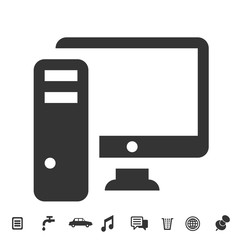 desktop computer icon vector illustration for website and graphic design symbol